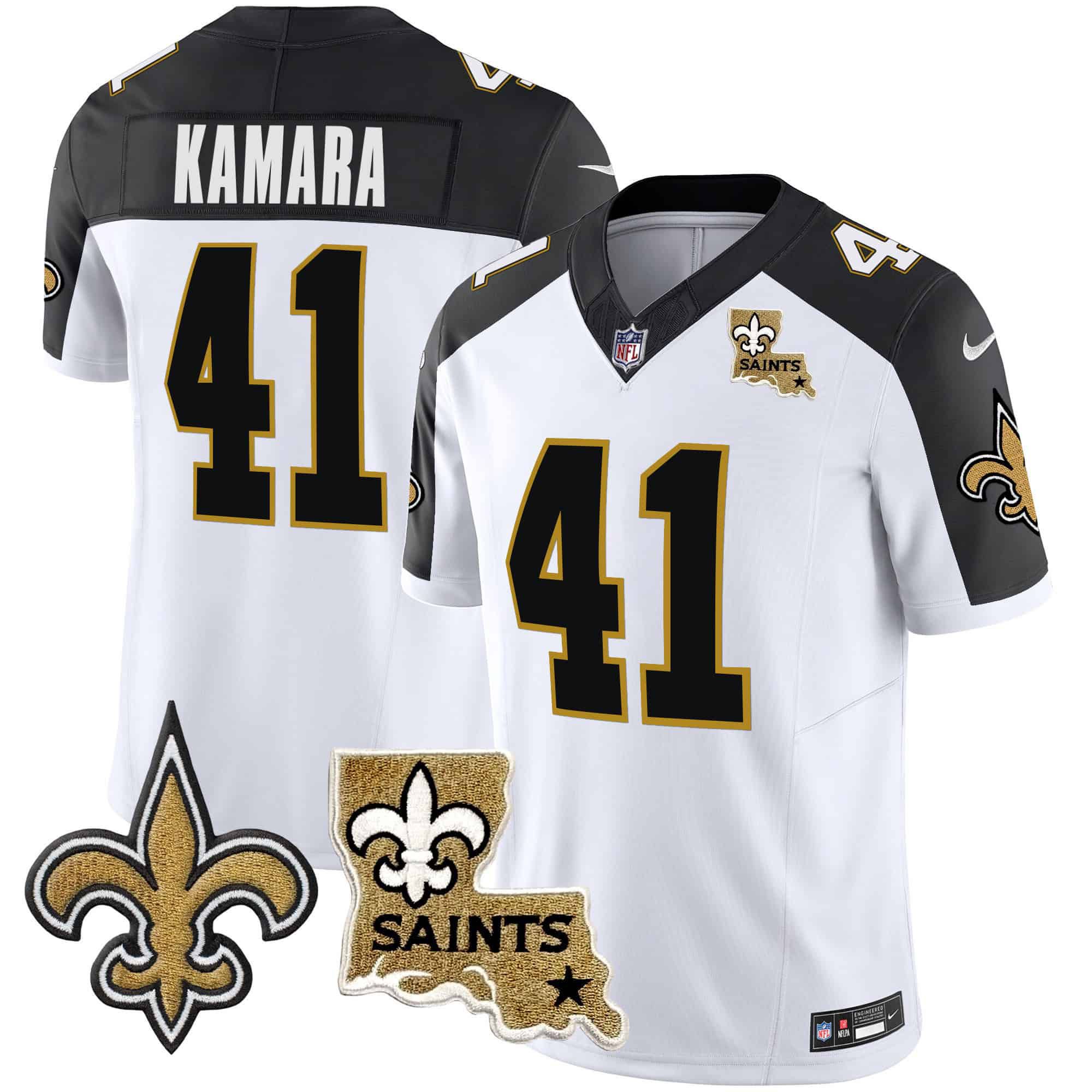 Men New Orleans Saints #41 Kamara White 2024 Nike Vapor Limited NFL Jersey style 1